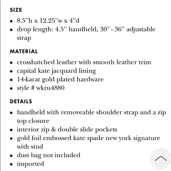 NWT ♠️ Kate Spade Pippa Tilden Place Rioja - Picture 5 of 5